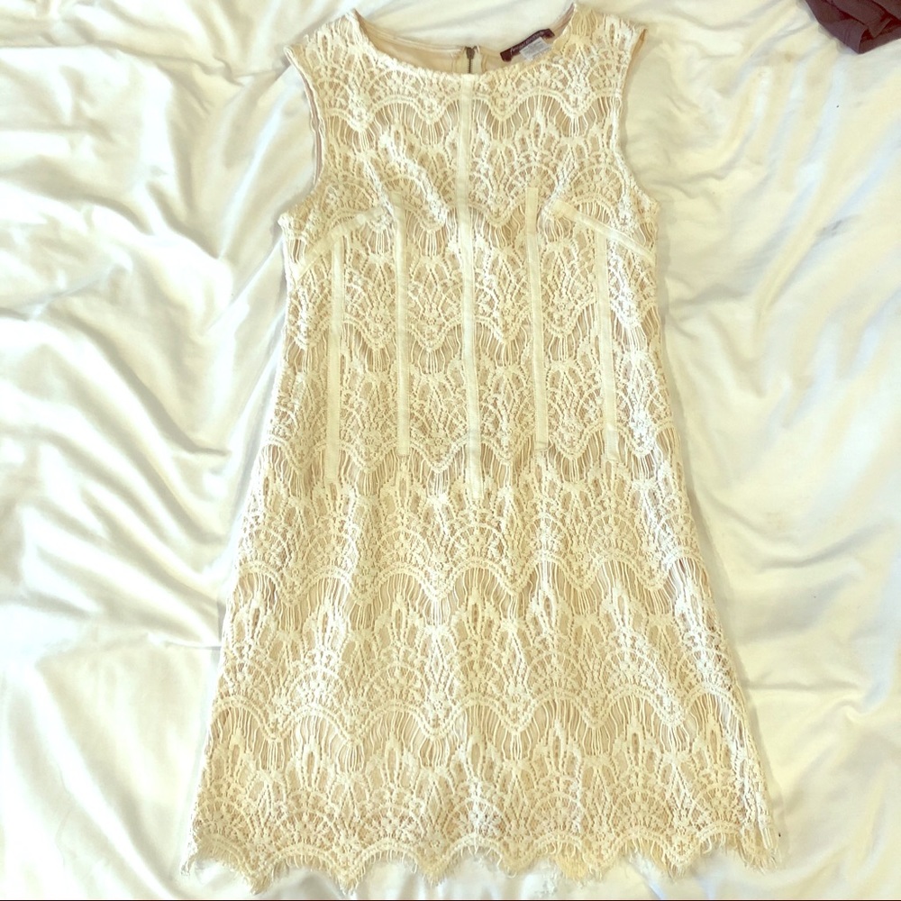 Lacey cream colored dress